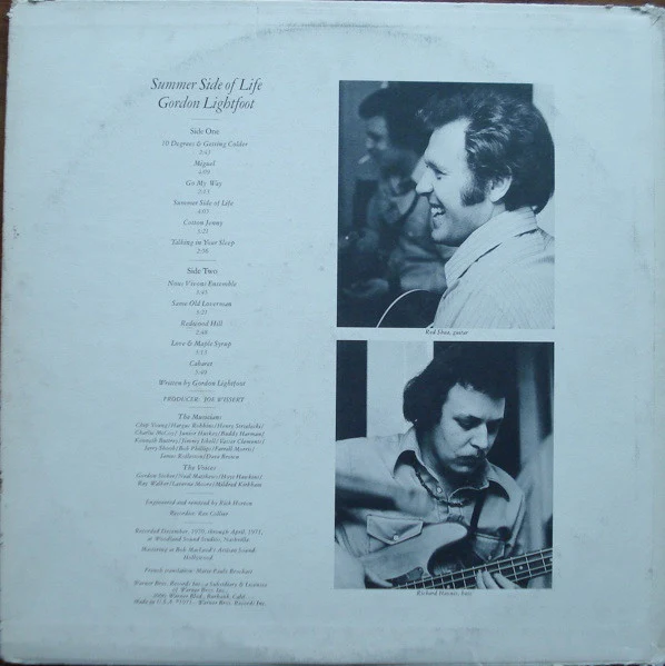Gordon Lightfoot - Summer Side Of Life (LP, Album, Ter) (Very Good Plus (VG+)) - Image 2