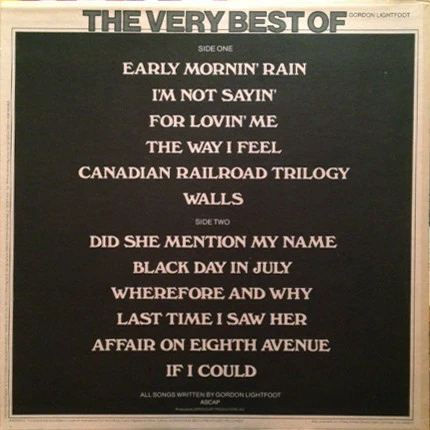 Gordon Lightfoot - The Very Best Of Gordon Lightfoot (LP, Comp, RE) (Near Mint (NM or M-)) - Image 2