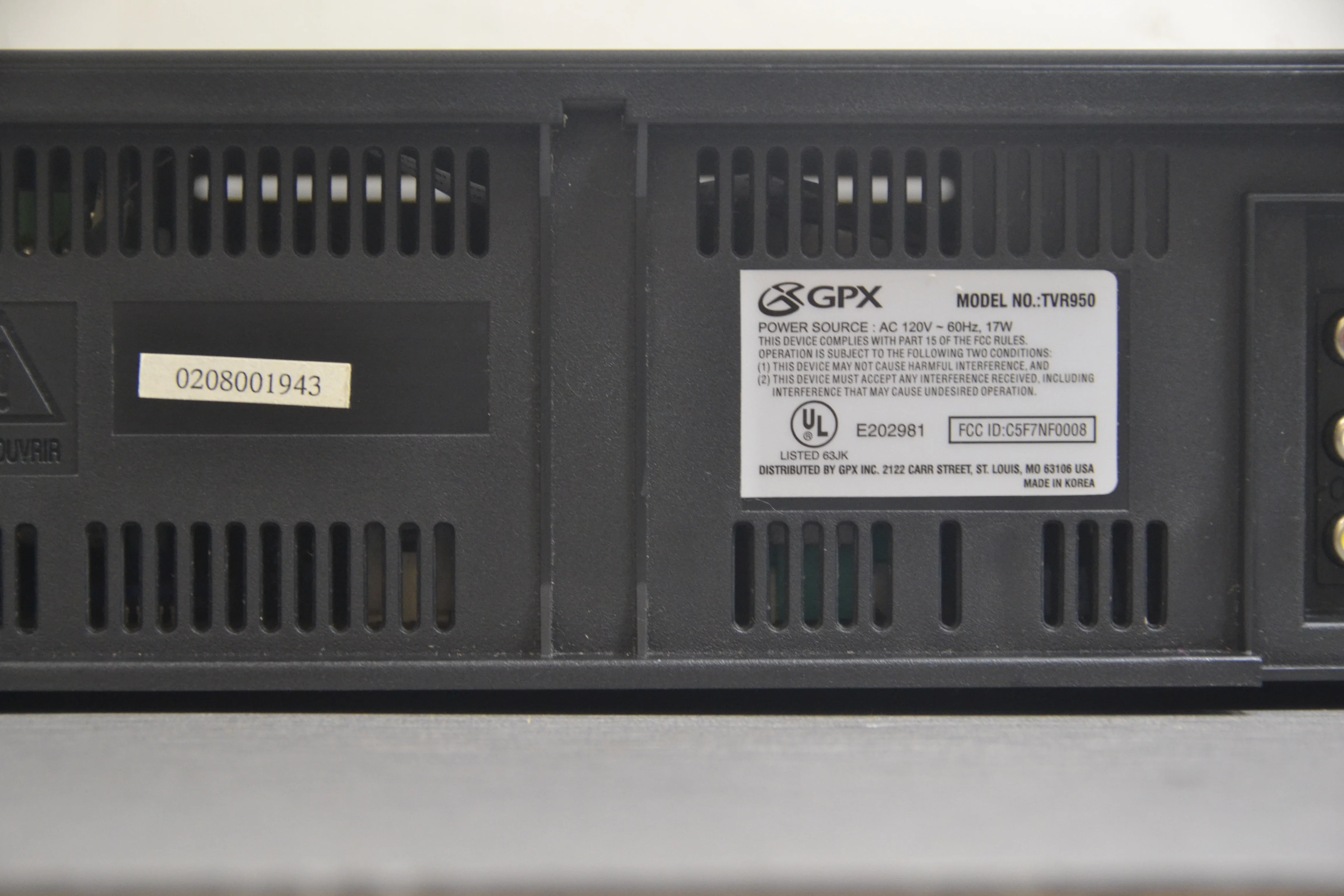 GPX TVR950 Video Cassette Recorder VHS * Remote - Image 11