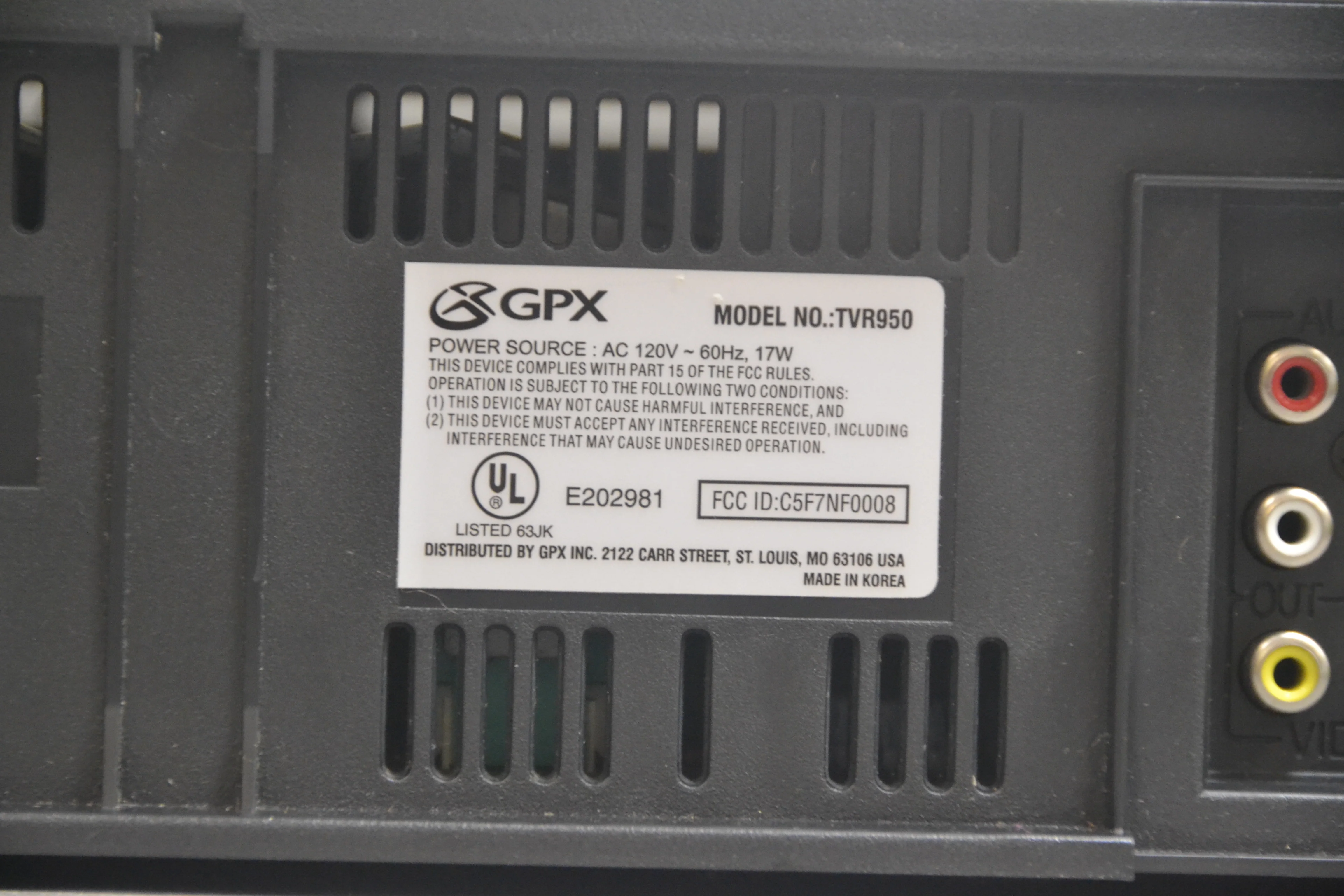 GPX TVR950 Video Cassette Recorder VHS * Remote - Image 13