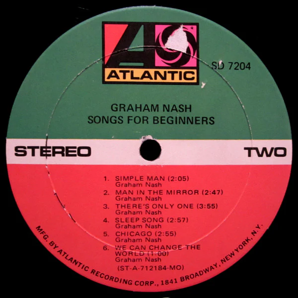 Graham Nash - Songs For Beginners (LP, Album, Mon) (Good (G)) - Image 4