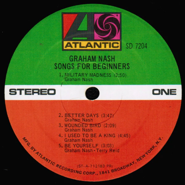 Graham Nash - Songs For Beginners (LP, Album, PR ) (Very Good (VG)) - Image 5