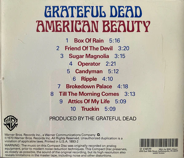 Grateful Dead* - American Beauty (CD, Album, Club, RE) (Very Good Plus (VG+)) - Image 2