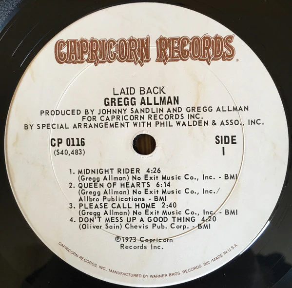 Gregg Allman - Laid Back (LP, Album, Pit) (Very Good Plus (VG+)) - Image 5