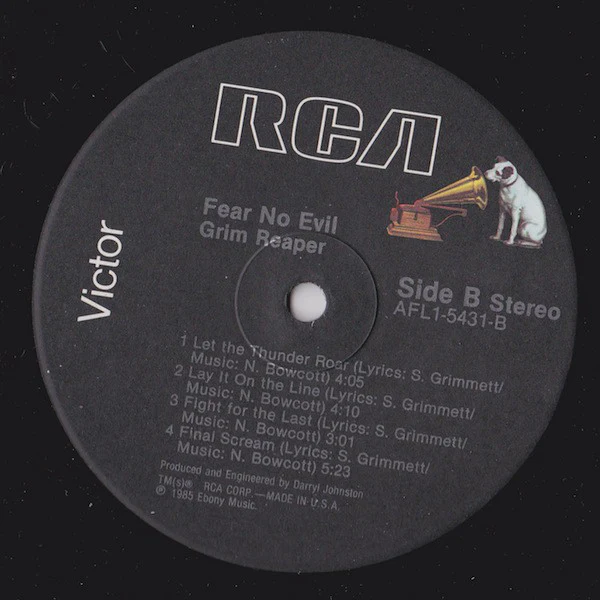 Grim Reaper - Fear No Evil (LP, Album) (Very Good Plus (VG+)) - Image 4