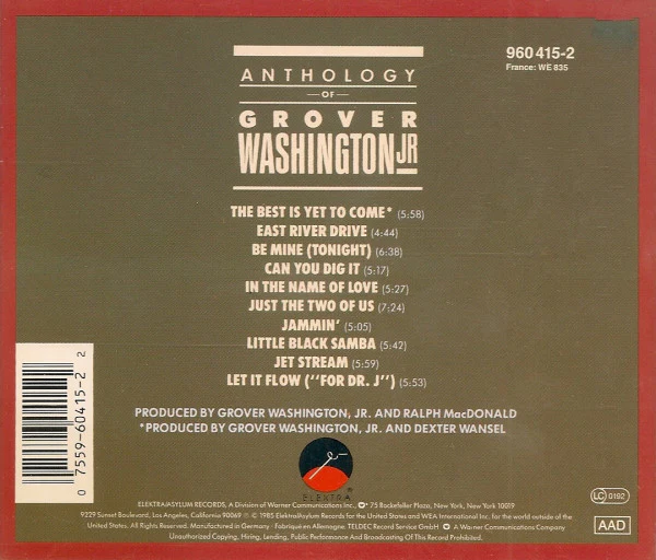 Grover Washington, Jr. - Anthology Of Grover Washington Jr. (CD, Comp) (Very Good Plus (VG+)) - Image 2