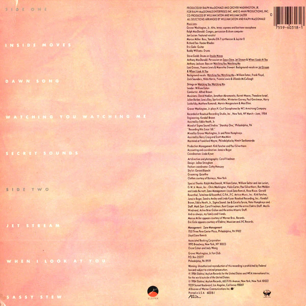 Grover Washington, Jr. - Inside Moves (LP, Album, Spe) (Very Good Plus (VG+)) - Image 2