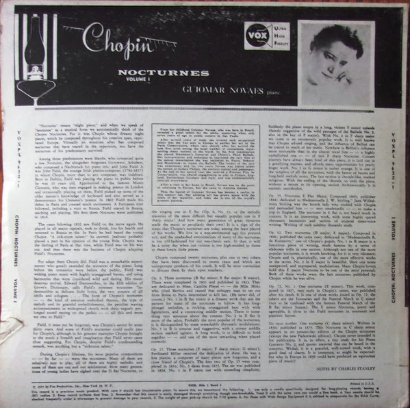 Guiomar Novaes / Frédéric Chopin - Chopin: Nocturnes (Complete) Vol. I (LP, Album) (Good (G)) - Image 2