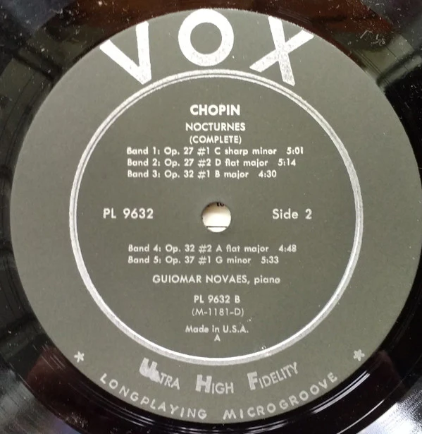 Guiomar Novaes / Frédéric Chopin - Chopin: Nocturnes (Complete) Vol. II (LP, Album, Aut) (Very Good (VG)) - Image 3
