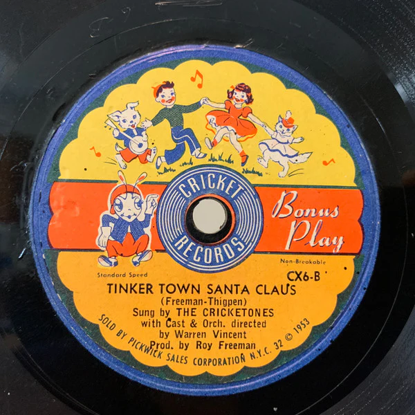 Hal Phillips / The Cricketones - Rudolph, The Red-Nosed Reindeer / Tinker Town Santa Claus (7") (Very Good Plus (VG+)) - Image 4