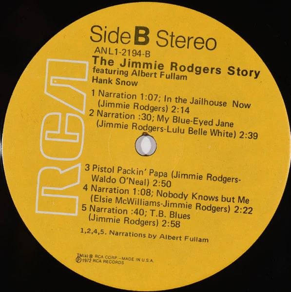 Hank Snow - The Jimmie Rodgers Story (LP) (Very Good Plus (VG+)) - Image 4