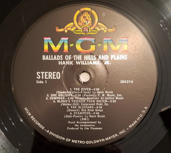 Hank Williams Jr. - Ballads Of The Hills And Plains (LP) (Very Good Plus (VG+)) - Image 4