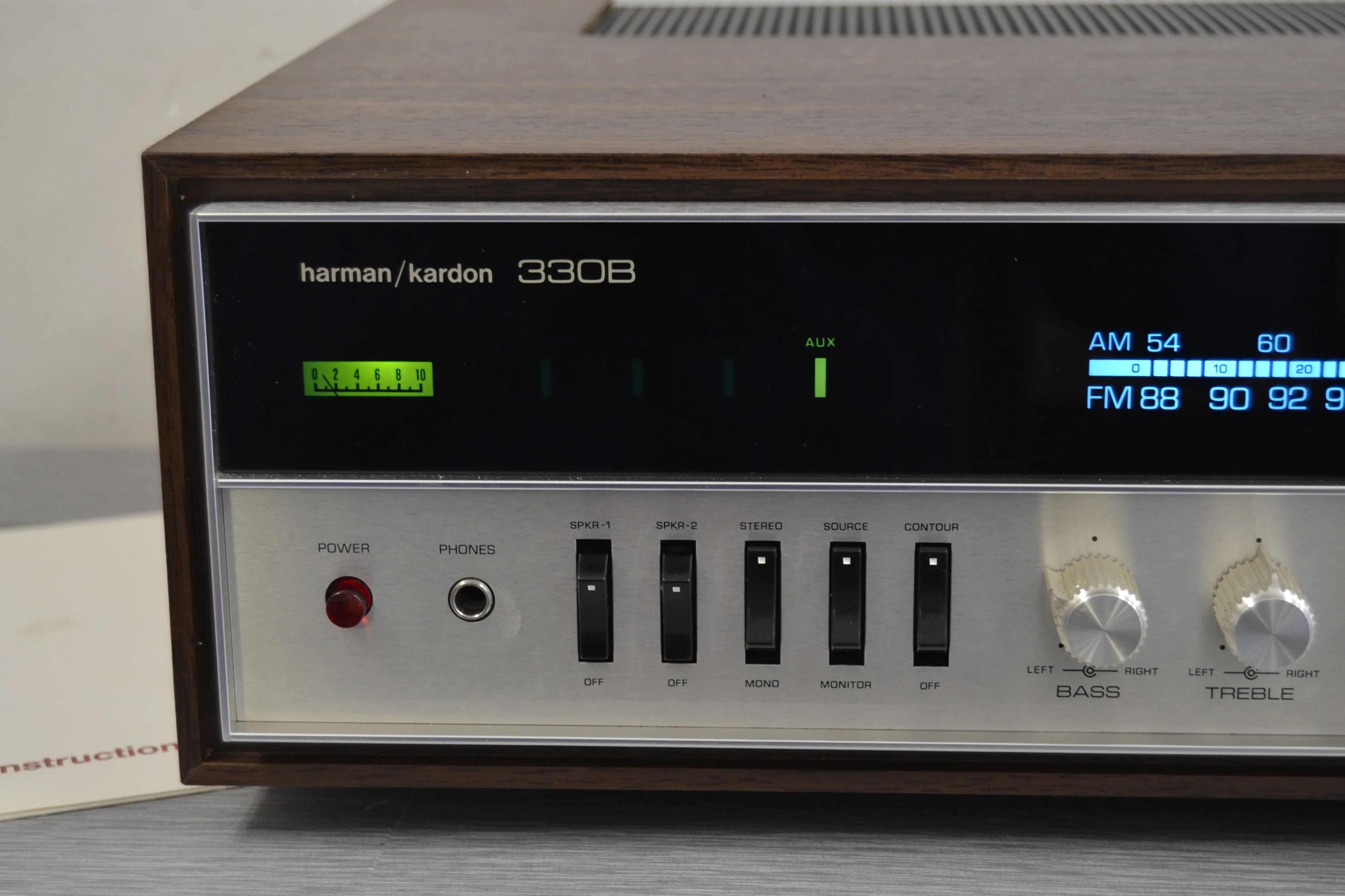 Harman Kardon 330B Stereo Receiver * Original Wood Case * Manual - Image 2