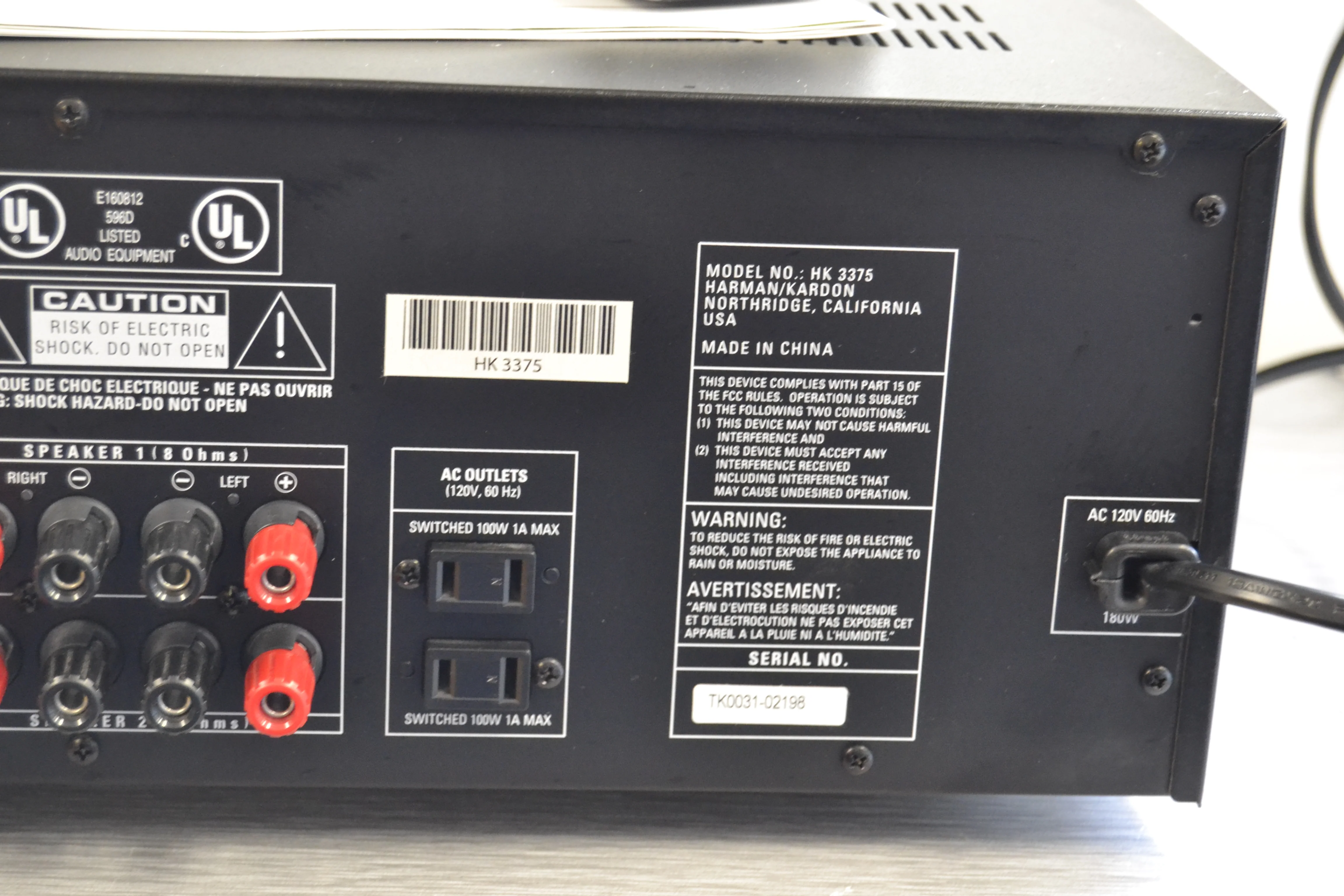 Harman Kardon HK3375 Stereo Receiver * Remote Control * Manual - Image 13