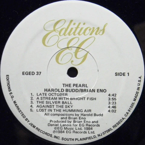 Harold Budd / Brian Eno With Daniel Lanois - The Pearl (LP, Album) (Near Mint (NM or M-)) - Image 3