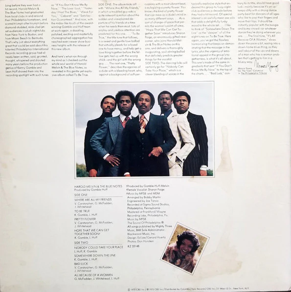 Harold Melvin And The Blue Notes Featuring Teddy Pendergrass - To Be True (LP, Album, Pit) (Very Good (VG)) - Image 2