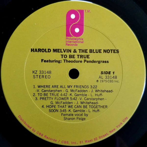 Harold Melvin And The Blue Notes Featuring Teddy Pendergrass - To Be True (LP, Album, Pit) (Very Good (VG)) - Image 3