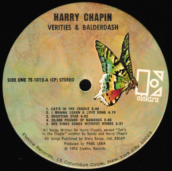 Harry Chapin - Verities & Balderdash (LP, Album, CP ) (Very Good (VG)) - Image 3