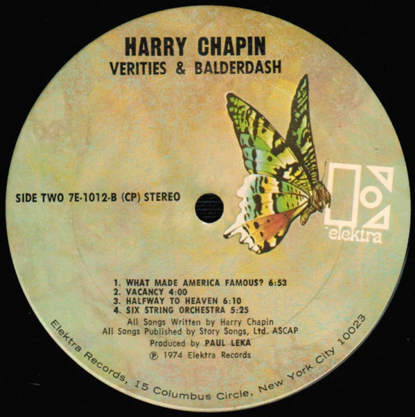 Harry Chapin - Verities & Balderdash (LP, Album, CP ) (Very Good (VG)) - Image 4