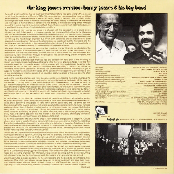 Harry James And His Big Band - The King James Version (LP, Album, Ltd, Gat) (Very Good Plus (VG+)) - Image 2