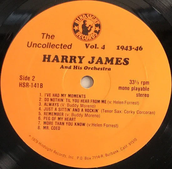 Harry James And His Orchestra - The Uncollected Harry James, Vol. 4, 1943-1946 (LP, Mono) (Very Good Plus (VG+)) - Image 4