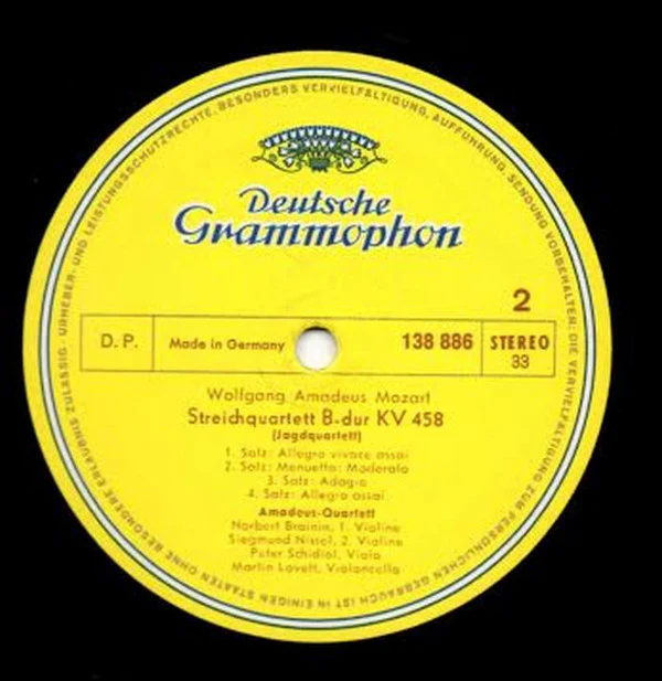 Joseph Haydn / Wolfgang Amadeus Mozart - Amadeus-Quartett - Kaiserquartett (Emperor) / Jagdquartett (Hunting) (LP, RP) (Near Mint (NM or M-)) - Image 4