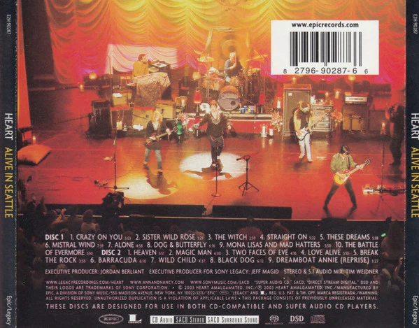 Heart - Alive In Seattle (2xSACD, Hybrid, Multichannel, Album) (Very Good Plus (VG+)) - Image 2