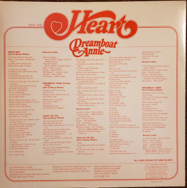 Heart - Dreamboat Annie (LP, Album, SXT) (Very Good Plus (VG+)) - Image 5