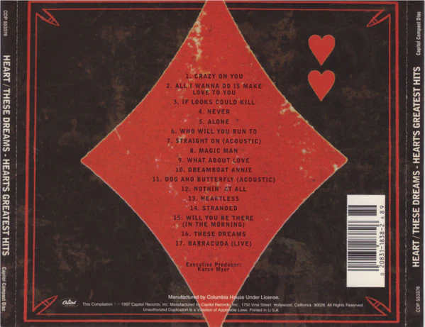 Heart - These Dreams - Heart's Greatest Hits (CD, Comp, Club, RM) (Very Good Plus (VG+)) - Image 2
