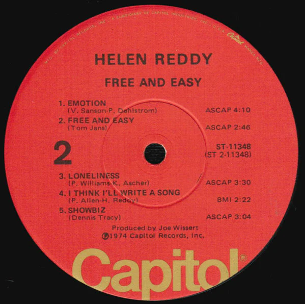 Helen Reddy - Free And Easy (LP, Album, Win) (Very Good Plus (VG+)) - Image 4
