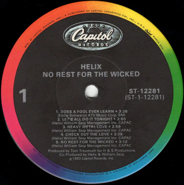 Helix - No Rest For The Wicked (LP, Album) (Very Good Plus (VG+)) - Image 3