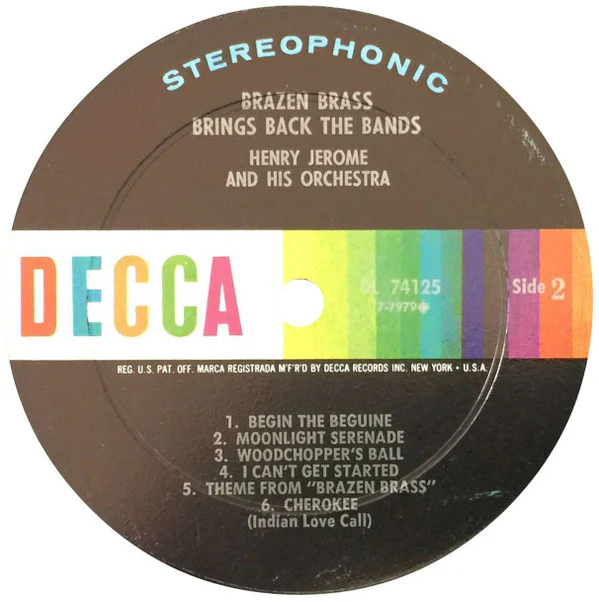 Henry Jerome And His Orchestra - Brazen Brass Brings Back The Bands! (LP, Album) (Very Good Plus (VG+)) - Image 4