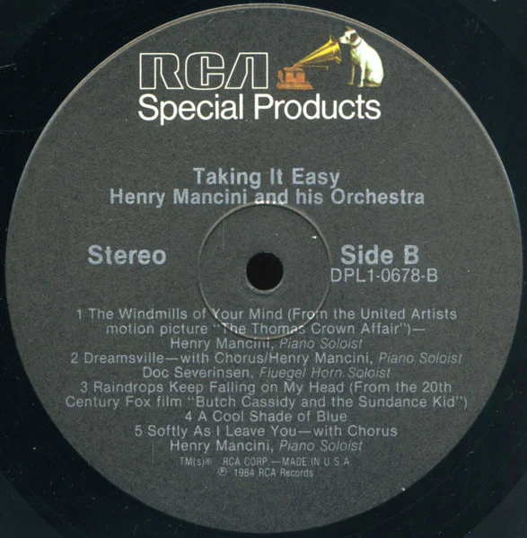 Henry Mancini And His Orchestra - Taking It Easy (LP, Album) (Mint (M)) - Image 4