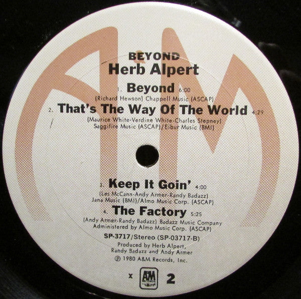 Herb Alpert - Beyond (LP, Album, X) (Near Mint (NM or M-)) - Image 4