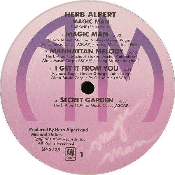 Herb Alpert - Magic Man (LP, Album) (Near Mint (NM or M-)) - Image 4
