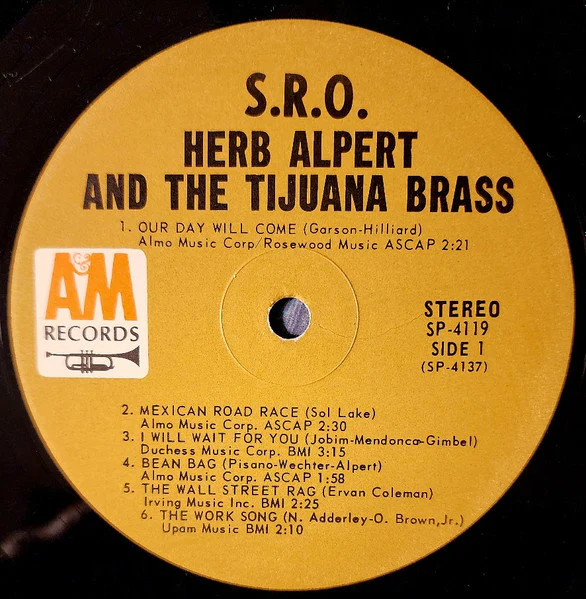 Herb Alpert & The Tijuana Brass - S.R.O. (LP, Album) (Very Good Plus (VG+)) - Image 3