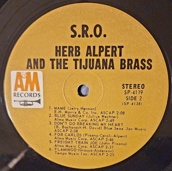 Herb Alpert & The Tijuana Brass - S.R.O. (LP, Album) (Very Good Plus (VG+)) - Image 4
