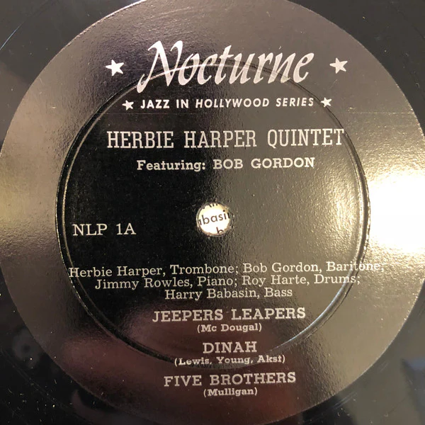 Herbie Harper Quintet - Jazz In Hollywood Series (10", Album, Mono) (Very Good Plus (VG+)) - Image 2
