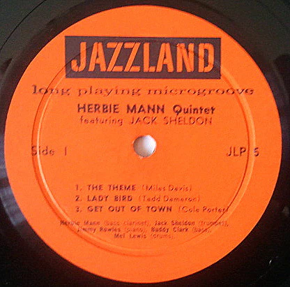 Herbie Mann Quintet & Jack Sheldon - Herbie Mann Quintet Featuring Jack Sheldon (LP, Album, Mono) (Very Good (VG)) - Image 3