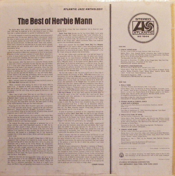 Herbie Mann - The Best Of Herbie Mann (LP, Comp, CTH) (Near Mint (NM or M-)) - Image 2