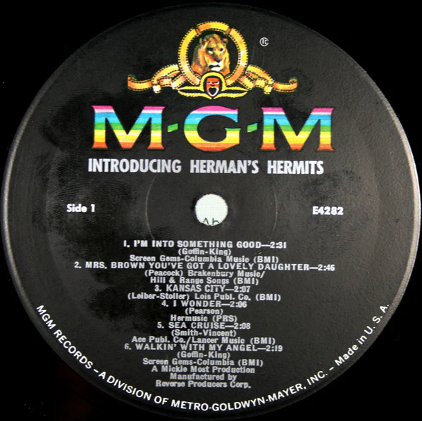 Herman's Hermits - Introducing Herman's Hermits (LP, Mono, 1st) (Good Plus (G+)) - Image 4