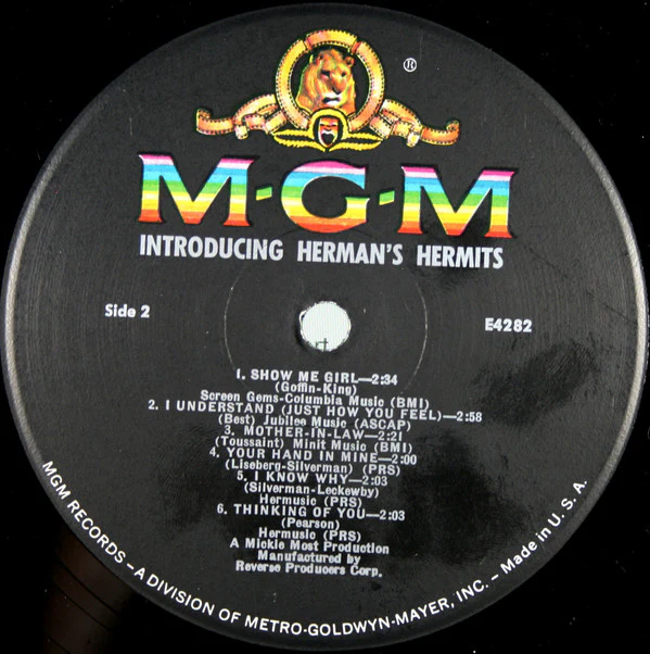 Herman's Hermits - Introducing Herman's Hermits (LP, Mono, 1st) (Good Plus (G+)) - Image 5