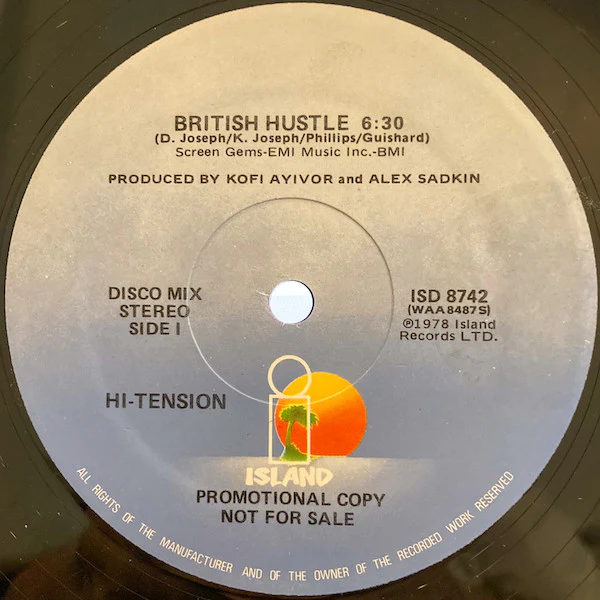 Hi-Tension - British Hustle (12", Promo) (Very Good Plus (VG+)) - Image 2