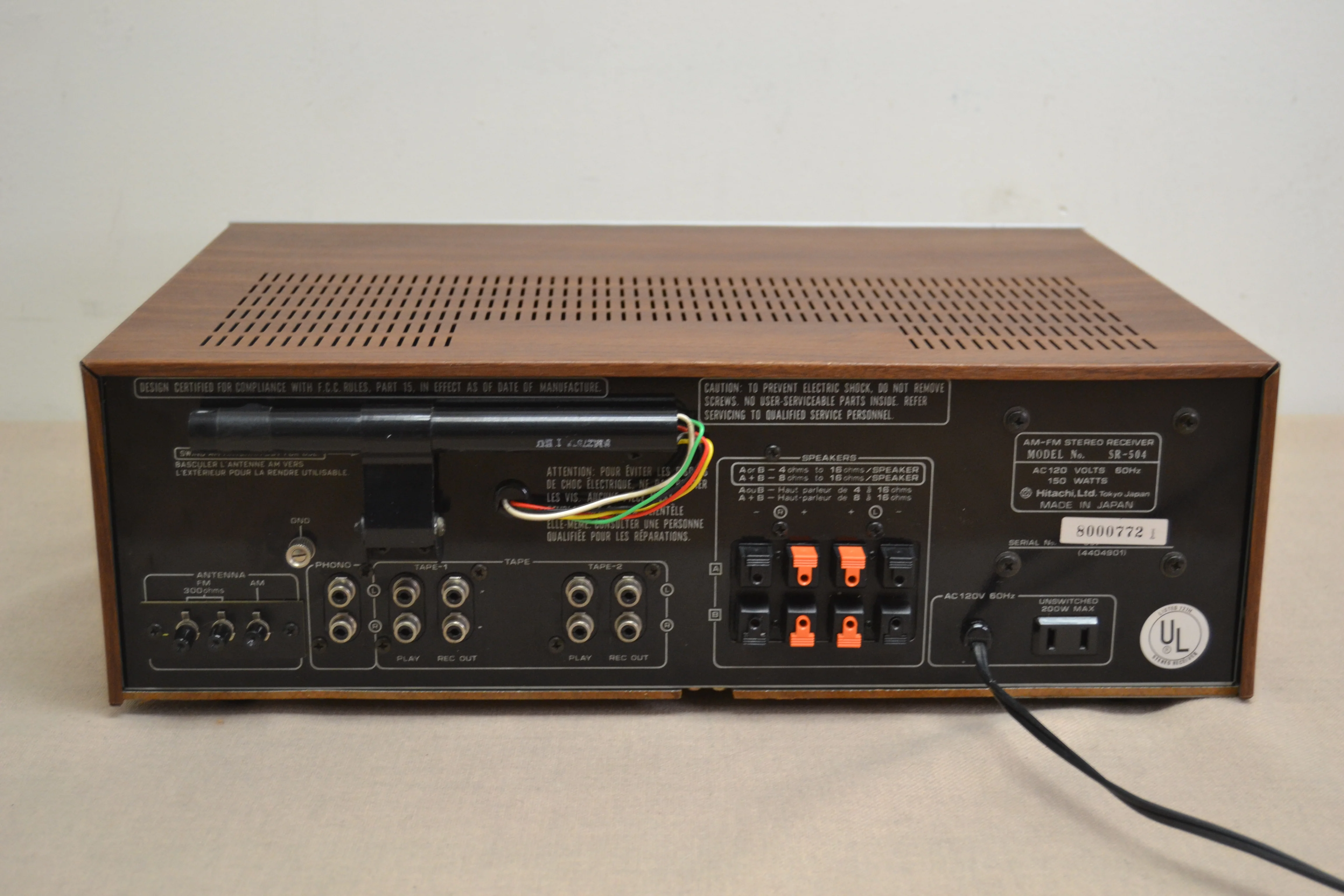 Hitachi SR-504 Stereo Receiver * 27W RMS * 1979 - Image 10