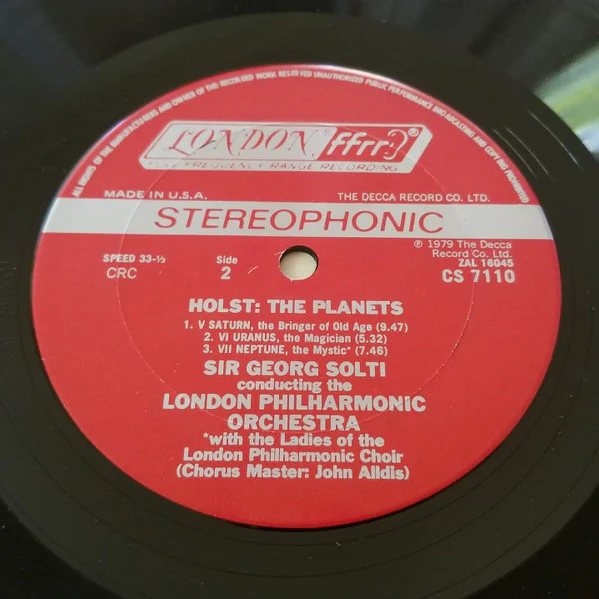 Gustav Holst, Georg Solti, London Philharmonic Orchestra - The Planets (LP) (Very Good Plus (VG+)) - Image 4