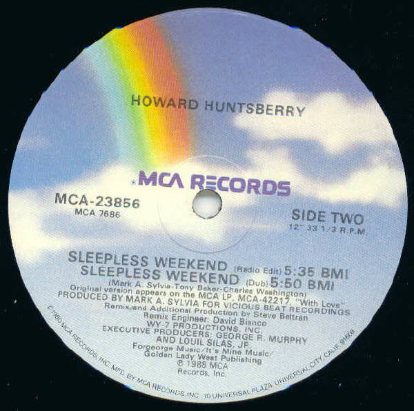 Howard Huntsberry - Sleepless Weekend (12", Single) (Very Good Plus (VG+)) - Image 3