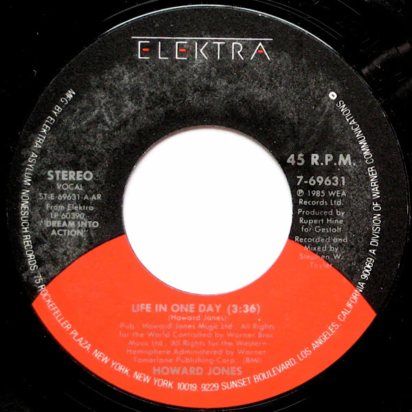Howard Jones - Life In One Day (7", Single, ARC) (Very Good Plus (VG+)) - Image 3