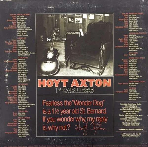 Hoyt Axton - Fearless (LP, Album) (Very Good (VG)) - Image 2