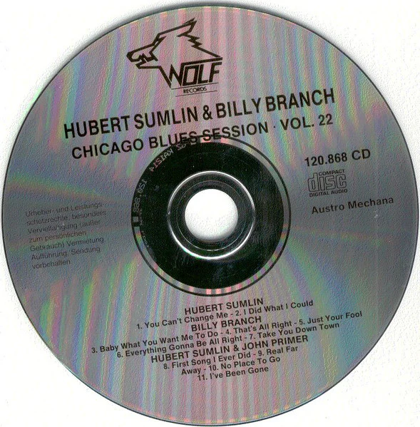 Hubert Sumlin & Billy Branch - Chicago Blues Session Vol.22 (CD, Album) (Very Good Plus (VG+)) - Image 5