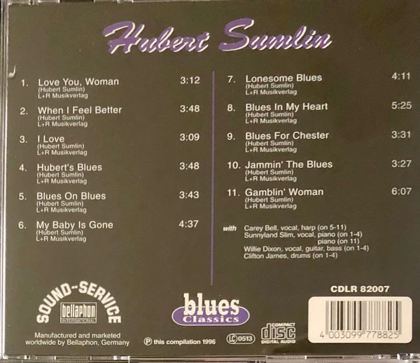 Hubert Sumlin - Blues Classics (CD, Comp) (Very Good Plus (VG+)) - Image 2
